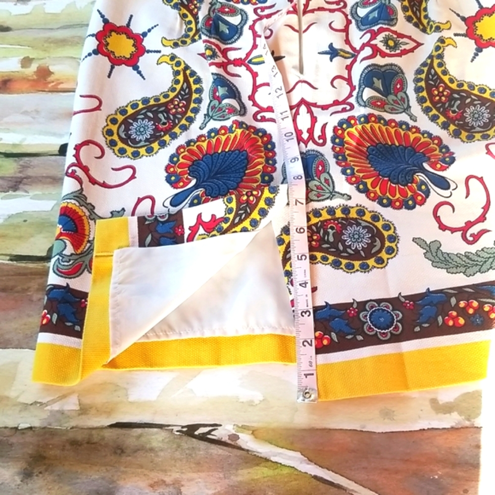 TOMMY HILFIGER  Kaleidoscope Festive Fabric Zipper Wiggle Summer Spring  Skirt 8 - Picture 10 of 12